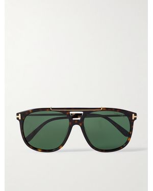 Tom Ford Sam Aviator-Style Acetate Sunglasses - Green
