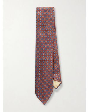 Rubinacci 8Cm Printed Silk-Twill Tie - Blu
