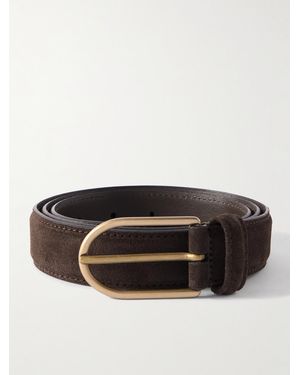 Thom Sweeney 3.5Cm Suede Belt - Black