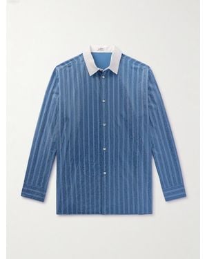 Loewe Striped Cotton Shirt - Blue