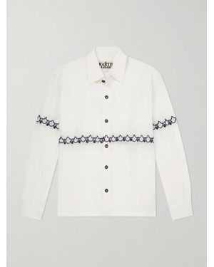 Kartik Research Embroidered Linen Shirt - Natural