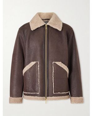 Baracuta Shearling Aviator Jacket - Brown