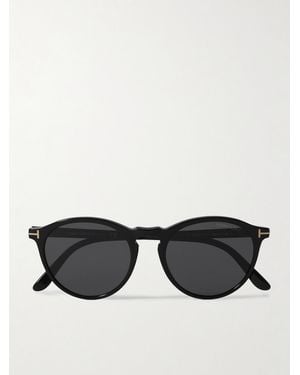 Tom Ford Aurele Round-Frame Acetate Sunglasses - Black