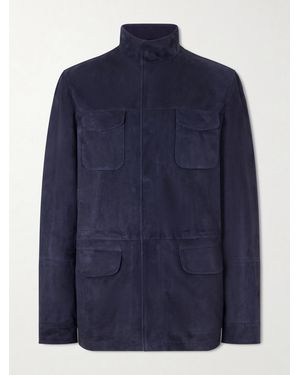 Thom Sweeney Field Suede Jacket - Blue
