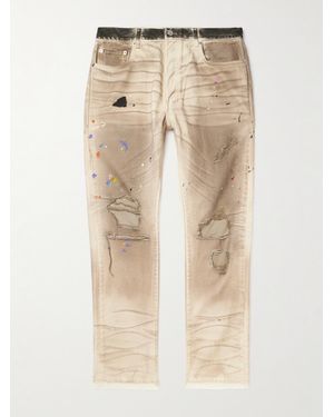 GALLERY DEPT. Hollywood Blv 5001 Straight-Leg Paint-Splattered Distressed Jeans - Natural