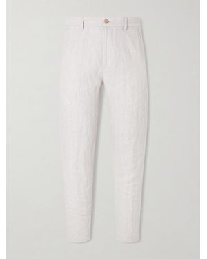Dries Van Noten Straight-Leg Herringbone Cotton-Blend Trousers - White