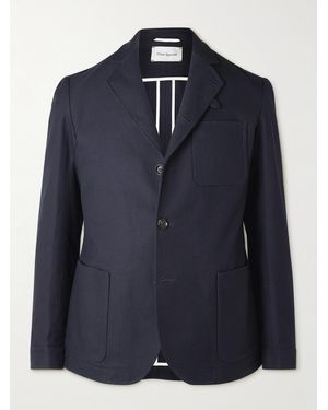 Oliver Spencer Solms Textured-Cotton Blazer - Blue