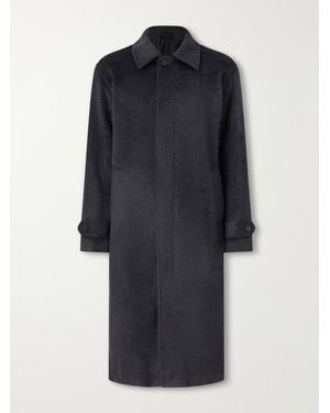 NN07 Gibson 80040 Brushed Wool-Blend Flannel Coat - Blue