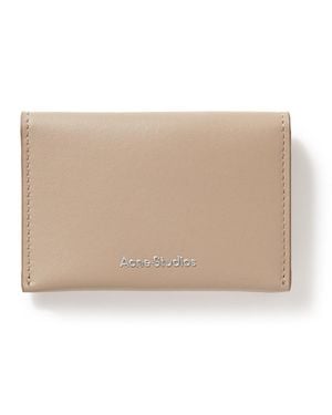 Acne Studios Logo-Print Leather Bifold Wallet - Natural