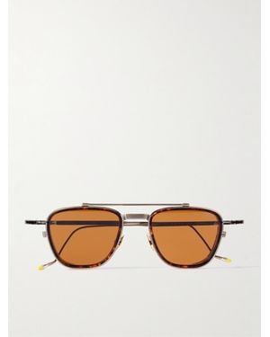 Jacques Marie Mage Ayrton Senna 1992 D-Frame Beta Titanium And Tortoiseshell Acetate Sunglasses - Metallic