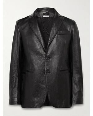 Enfants Riches Deprimes Slim-Fit Crinkled-Leather Blazer - Black