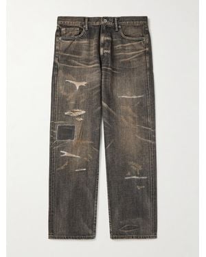 Neighborhood Savage Straight-Leg Distressed Jeans - Grey