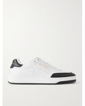 Saint Laurent SL/61 zweifarbige Sneakers aus Leder - Weiß