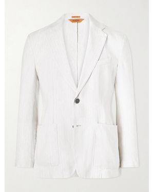 Barena Herringbone Suit Jacket - White