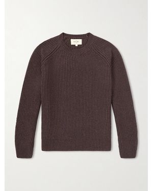 Folk Direction Ribbed Wool-Blend Jumper - Brown