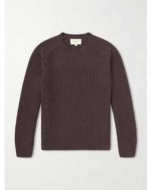 Folk Direction Ribbed Wool-Blend Sweater - Brown