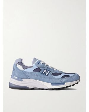 New Balance Miusa 992 Suede, Mesh And Leather Trainers - Blue