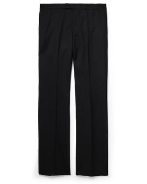 McQueen Straight-Leg Wool-Twill Pants - Black