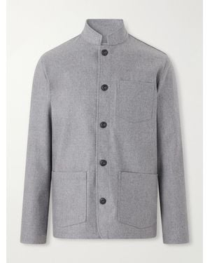 Altea Pablo Wool-blend Flannel Blouson Jacket - Grey