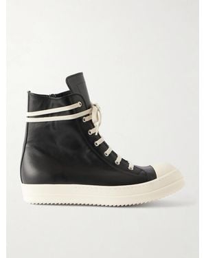 Rick Owens Ramones Full-grain Leather And Rubber Trainers - Black