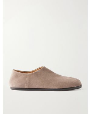 Maison Margiela Tabi Split-Toe Suede Slippers - Brown