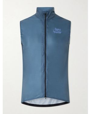 A Kind Of Guise Basso Giro Alpino Logo-Print Shell Cycling Gilet - Blue