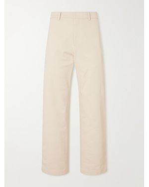 Barena Wide-Leg Cotton-Blend Gabardine Trousers - Natural