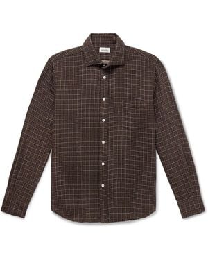 Hartford Paul Checked Cotton-Flannel Shirt - Brown