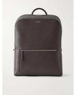 Smythson Full-Grain Leather Backpack - Grey