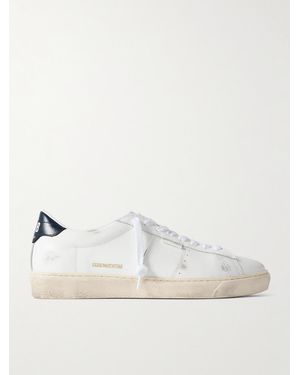 Golden Goose Matchstar Distressed Leather Trainers - Natural
