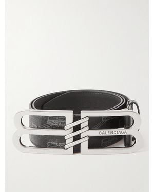 Balenciaga 4cm Logo-embellished Monogrammed Coated-canvas Belt - Black