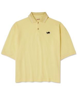 Kapital Box Striped Embroidered Cotton-Piqué Polo Shirt - Yellow