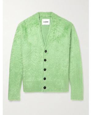 Jil Sander Brushed-Silk Cardigan - Green
