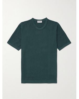 John Smedley Forrest Textured Sea Island Cotton T-Shirt - Green