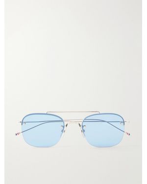 Thom Browne Aviator-Style Titanium Sunglasses - Blau