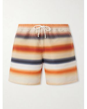 Loewe Paula's Ibiza Straight-Leg Mid-Length Striped Swim Shorts - Orange
