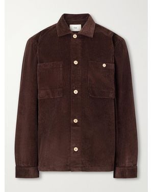 Folk Patch Cotton-Corduroy Overshirt - Brown