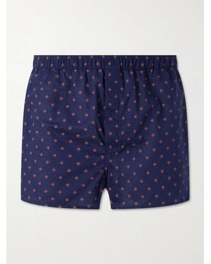 Derek Rose Nelson 109 Printed Cotton Boxer Shorts - Blue