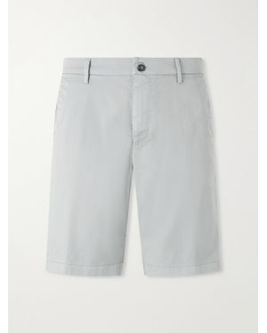 Canali Straight-Leg Stretch Cotton-Blend Gabardine Shorts - White
