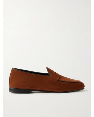 Rubinacci Suede Penny Loafers - Braun