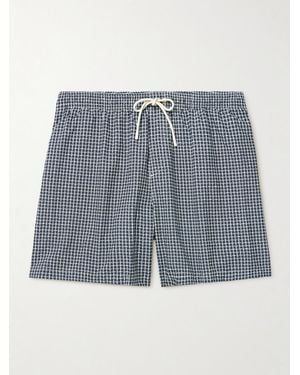 Loro Piana Shorts Da Mare Medi A Gamba Dritta A Quadri Daneu - Blu