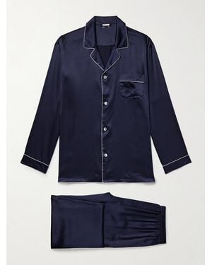 Zimmerli of Switzerland Silk-Satin Pyjama Set - Blue
