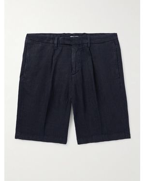 Boglioli Straight-Leg Linen Shorts - Blue