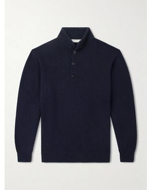 Umit Benan Francis Cashmere Polo Jumper - Blue