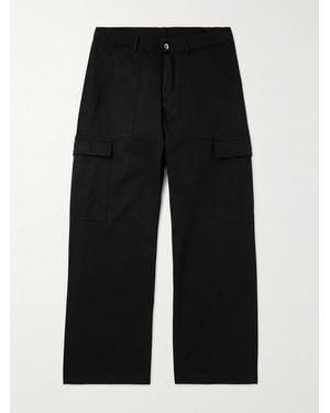 Rick Owens Straight-Leg Cotton-Twill Cargo Trousers - Black