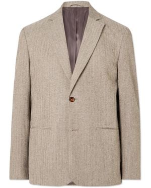 NN07 Timo 10001 Herringbone Wool And Organic Cotton-Blend Blazer - Natural