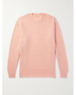 AURALEE Oversized Brushed Mohair And Wool-blend Jumper - Pink