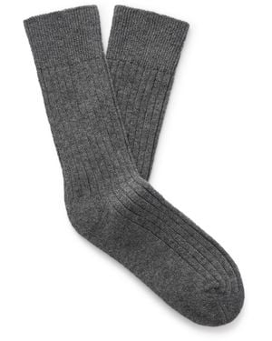 The Elder Statesman Ribbed Cashmere Socks - Gray