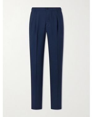 Rubinacci Straight-leg Linen Trousers - Blue
