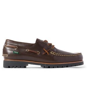 Polo Ralph Lauren Polo Country Ranger Leather Boat Shoes - Brown